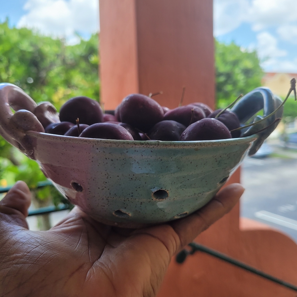 Handcrafted Ceramic Pottery Colander Strainer Berries Fruit Bowl - Picture 2 of 7